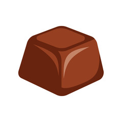 Delicious Chocolate Praline Candy Piece Minimal Food Design vector illustration