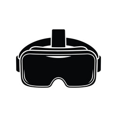 Virtual reality headset technology silhouette icon vector illustration