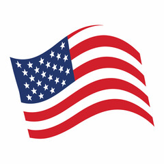 Fototapeta premium American waving flag on a pole for memorial day style