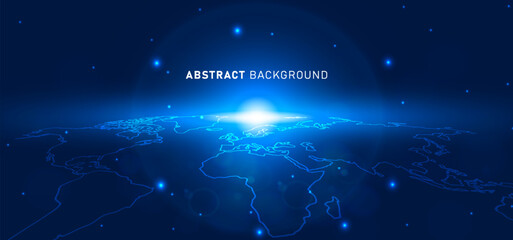 Digital technology speed connect blue green background, cyber nano information, abstract communication, innovation future tech data, internet network connection, Ai big data, line dot illustration 3d