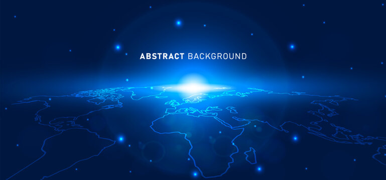 Digital technology speed connect blue green background, cyber nano information, abstract communication, innovation future tech data, internet network connection, Ai big data, line dot illustration 3d