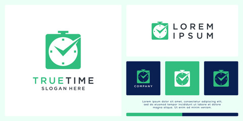 True time logo design check mark.