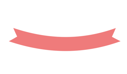 Curved pink ribbon banner isolated on transparent background for label, badge, sale, promotion and decorative design element