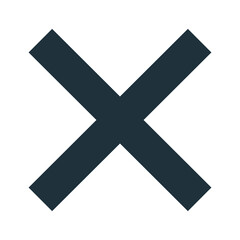 Fototapeta premium Dark cross x symbol isolated on transparent background for close, cancel, wrong, error mark and interface design element