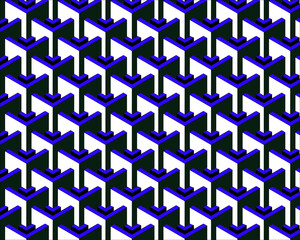 Seamless abstract geometric pattern featuring colorful triangles and chevron zigzags in a retro vector mosaic design for vintage textile wallpaper and decorative tile art backdrops