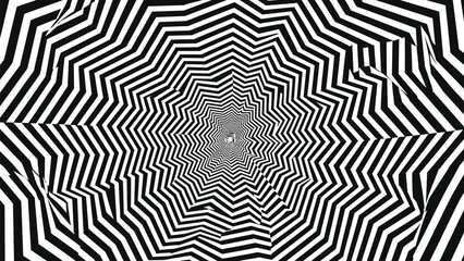 Stunning black and white optical illusion with geometric patterns
