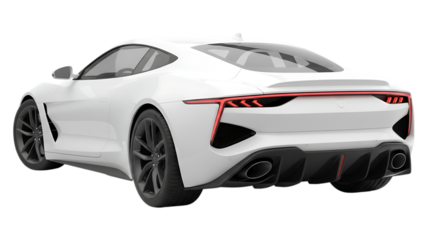 Red 3d sports car isolated on white background as a fast racing vehicle vector illustration for automotive transport design