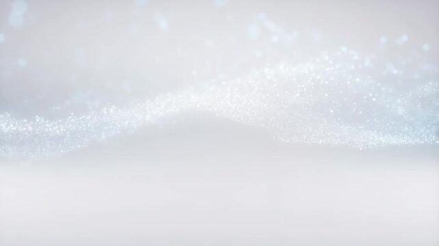 Ethereal sparkling particles flowing gracefully on a soft white background. Perfect for creating a dreamy, magical atmosphere in various projects