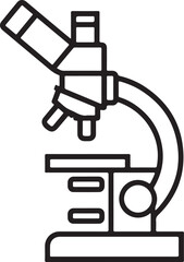 Laboratory research icon with microscope and test tubes representing scientific study and chemical experimentation