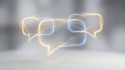 Abstract Glowing Speech Bubbles Intertwined for Digital Communication Concept