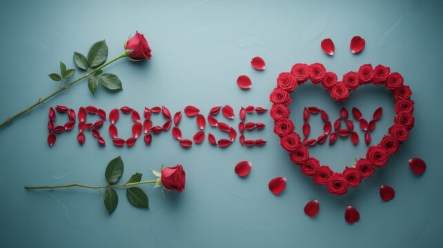 Celebrating propose day with roses.