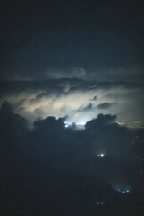 Beautiful pastel evening sunset. Colourful sunset in gradient sky. Romantic evening sky panorama