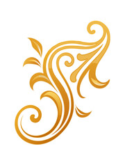 An elegant golden decorative flourish, vector
