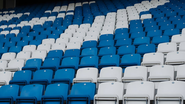 Blue and White Stadium Seats in Wavy Pattern - Powered by Adobe