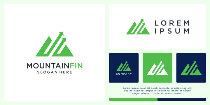 Mountain finance logo design abstract.