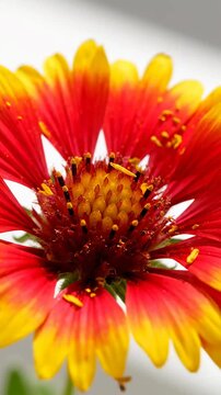 Gaillardia Pulchella Displaying Vivid Petals And Delicate Floral Details Close Up View