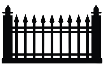 Fototapeta premium fence section line art silhouette vector illustration