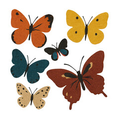 Naklejka premium PNG Colorful butterfly illustration collection.