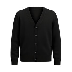 PNG Classic black cardigan sweater