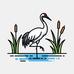 Fototapeta premium crane bird on a branch