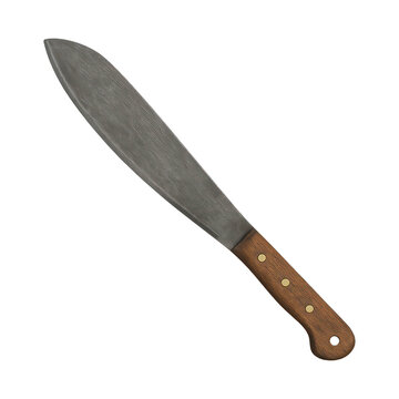 PNG Rustic machete with wooden handle.
