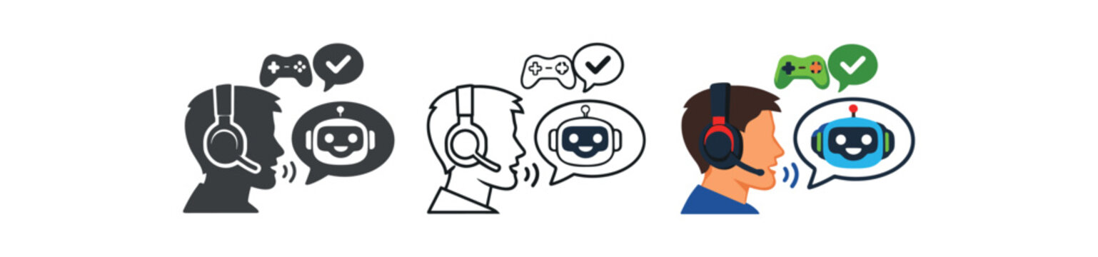 hands free interfaces gamer wearing headset giving spoken shortcuts to game assistant