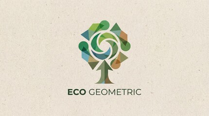 Eco friendly geometric tree logo for sustainable business branding