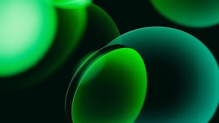 A close-up view of vibrant green orbs against a dark background