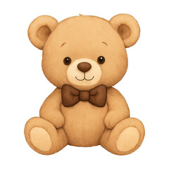 PNG Adorable plush teddy bear illustration.