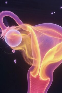 Hormonal cycle dynamics estrogen progesterone waves regulating reproductive organs abstract medical