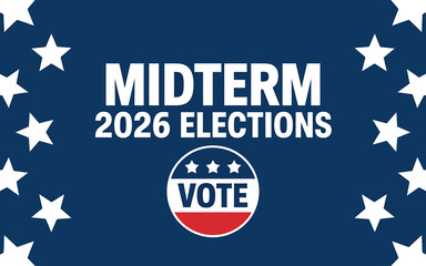 Midterm 2026 Elections Promotional Banner with Vote Symbol