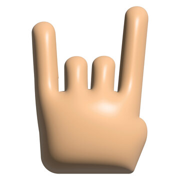 3d hand rock sign icon gesture PNG