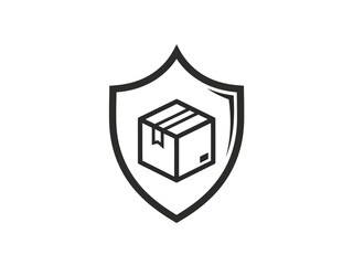 Black and white shield with a box inside