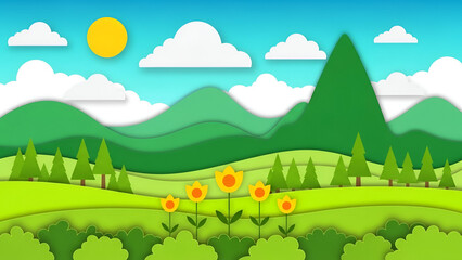 Obraz premium Vibrant mountain landscape with wildflowers