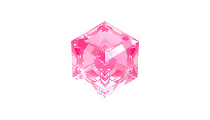 A large pink diamond gemstone on transparent background