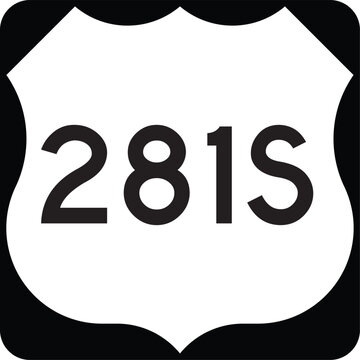US Route 281S Highway Shield Highway Marker Design Editable Vector