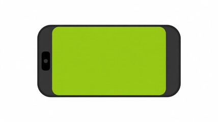 Modern smartphone with green screen on white background