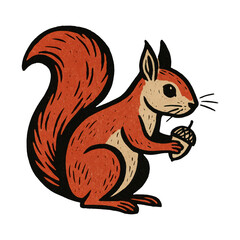 PNG Whimsical squirrel holding acorn