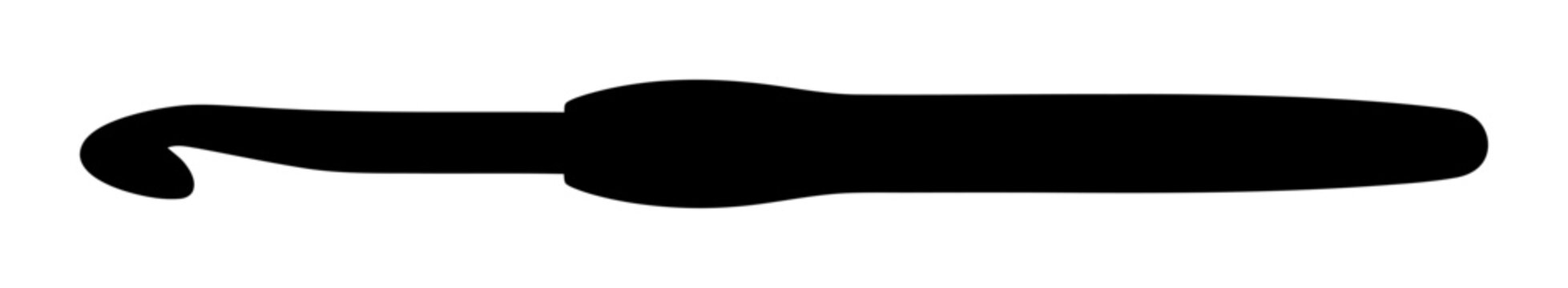 Crochet Hook Silhouette - Minimalist Vector