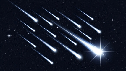 Celestial display of falling stars