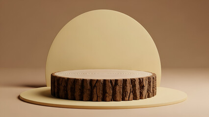 Minimalist display with wooden base