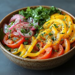 Bowl of chopped vegetables