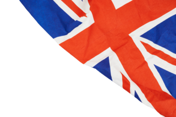 united kingdom of great britain flag corner isolated on white or transparent png