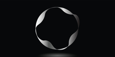 Neon Eclipse Glowing White Rings. Neon Circle Glow. Neon Light Rings. Vector Illustration