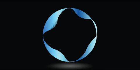 Neon Eclipse Glowing Blue Rings.