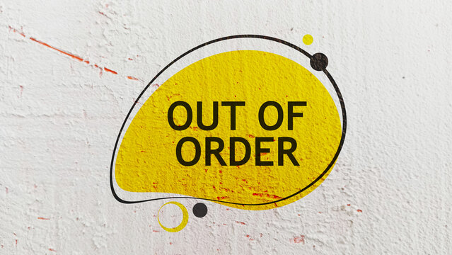 out of order text information sign