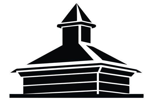 chimney cap line art silhouette vector illustration