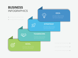 Vector Infographic label design template with 4 options or steps. Used for process diagram, presentations, workflow layout, banner, flow chart, info graph.