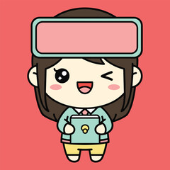 Cartoon character with a computer on its chest and a speech bubble above its head