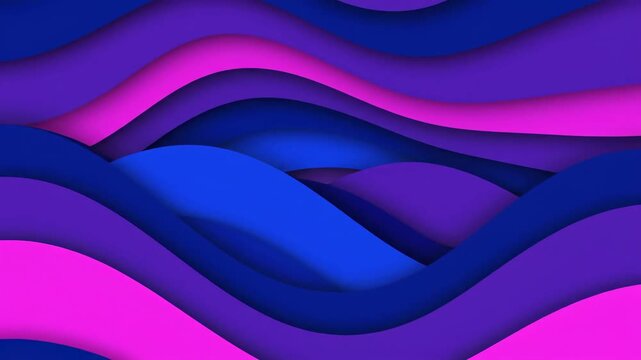 Abstract wavy paper cut background layers with fluid motion effect in vibrant shades of purple pink and blue creating a modern minimalist vibe for website headers and digital marketing.